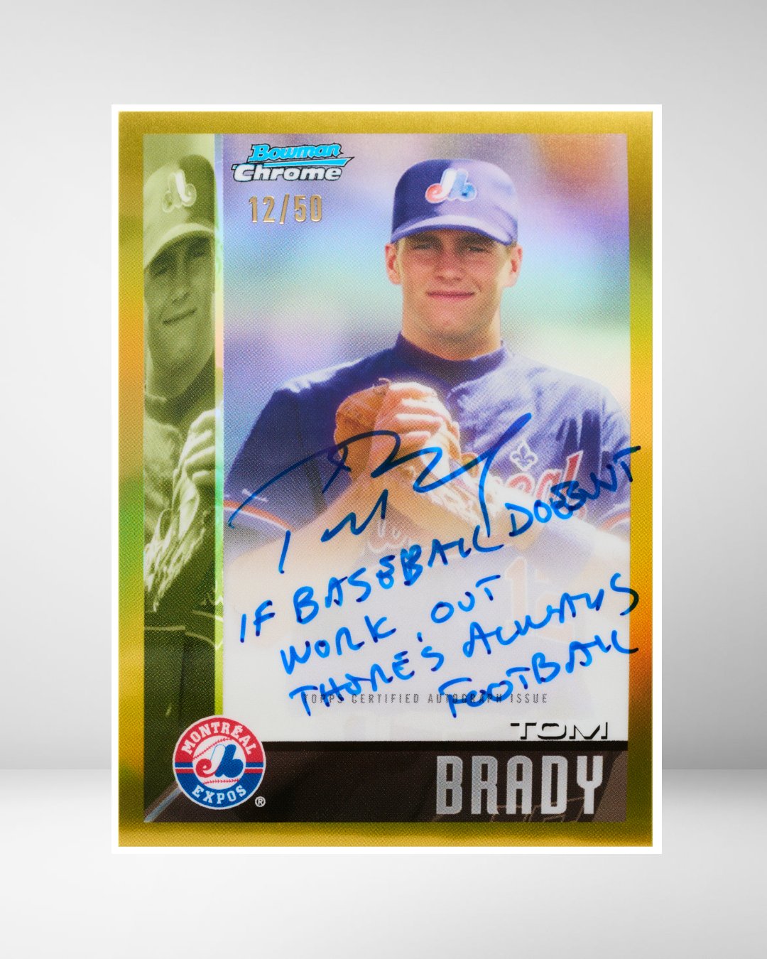 Topps Unveils Tom Brady's Unique Baseball Card in 2023 Bowman Draft