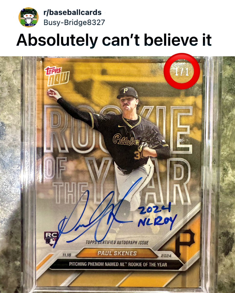 Paul Skenes’ “2024 NL ROY” 1/1 Rookie Autograph: A Legendary Pull That Will Be Remembered Forever