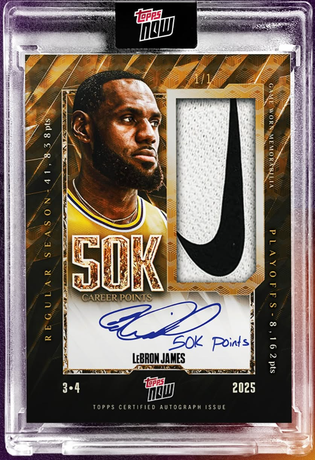 LeBron James’ 50,000-Point Game-Used Memorabilia Featured in Topps Trading Card Release