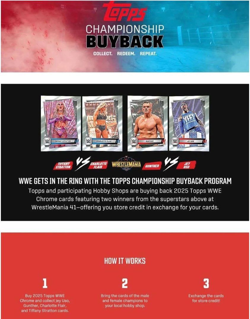 2025 WWE Chrome Cards Join Topps Buyback Program
