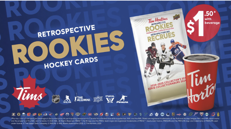 Tim Hortons and Upper Deck Launch “Retrospective Rookies” Hockey Card Set Across Canada